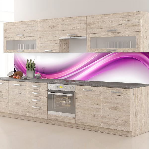 crédence abstrait courbe rose