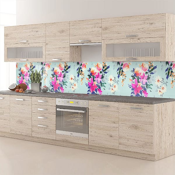 crédence peinture fleurs