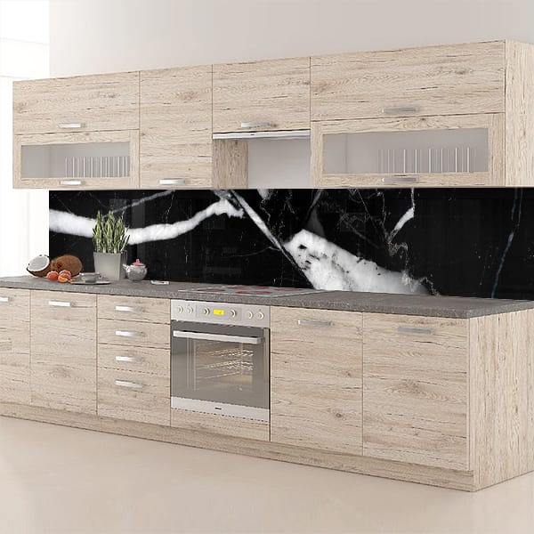 crédence marbre noir & blanc