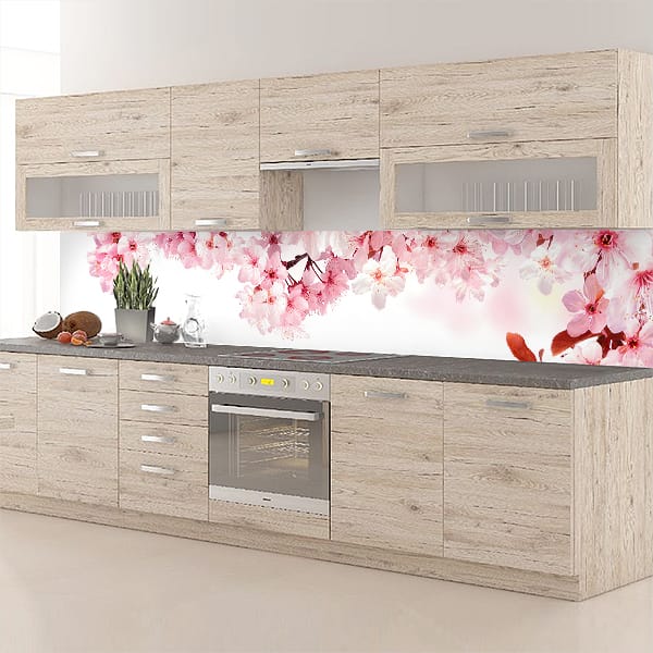 crédence fleurs de cerisier