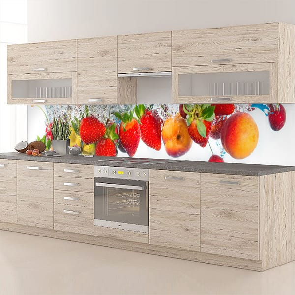 crédence fruits plongés dans l'eau