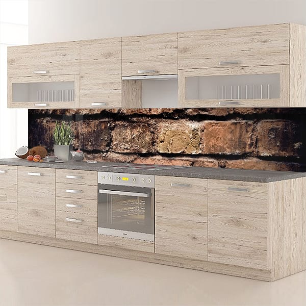 crédence vielles grosses briques