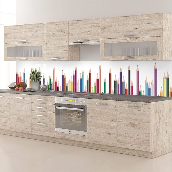 crédence crayons de couleurs