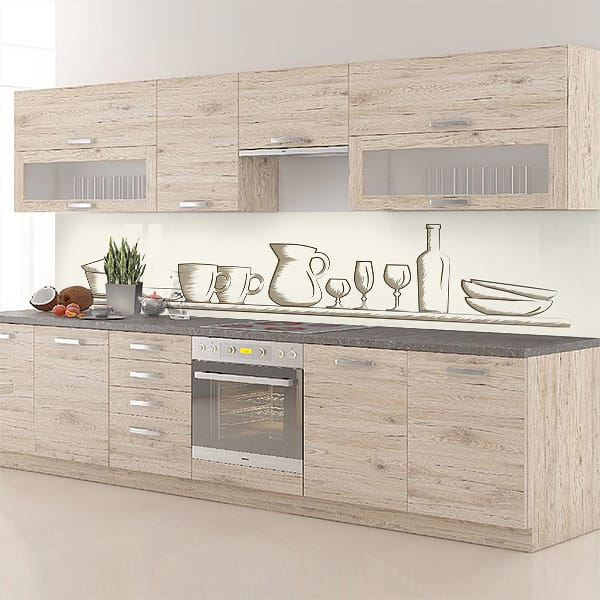 crédence dessins vaisselles