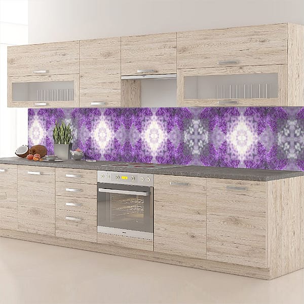 crédence mosaique violette grosse