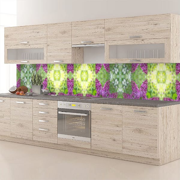 crédence mosaique verte & violette grosse