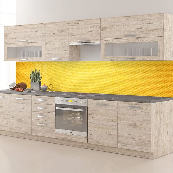 crédence tissu jean jaune clair