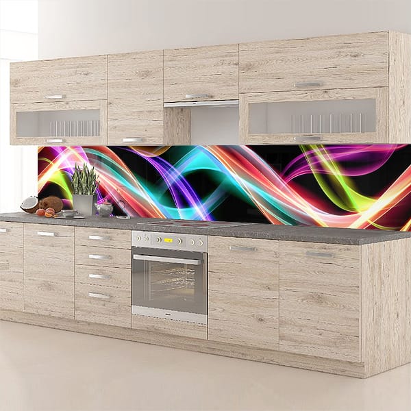 crédence abstrait lumières multicolors