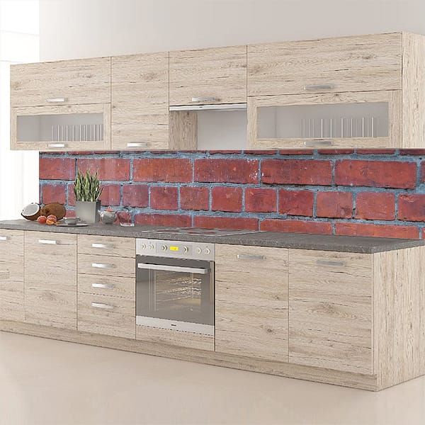 crédence grosses briques sombre