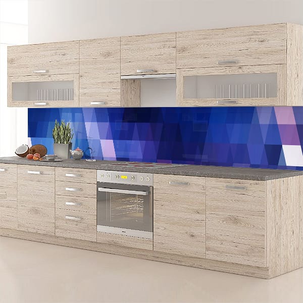 crédence pixel bleu