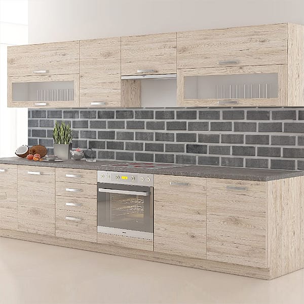 crédence briques grises