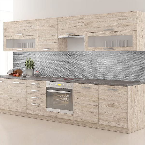 crédence tissu jean gris