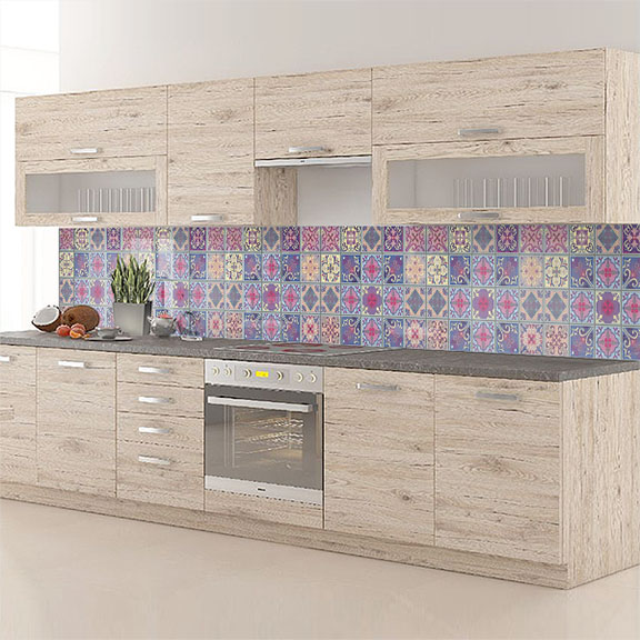 carreaux de ciments violet et rose