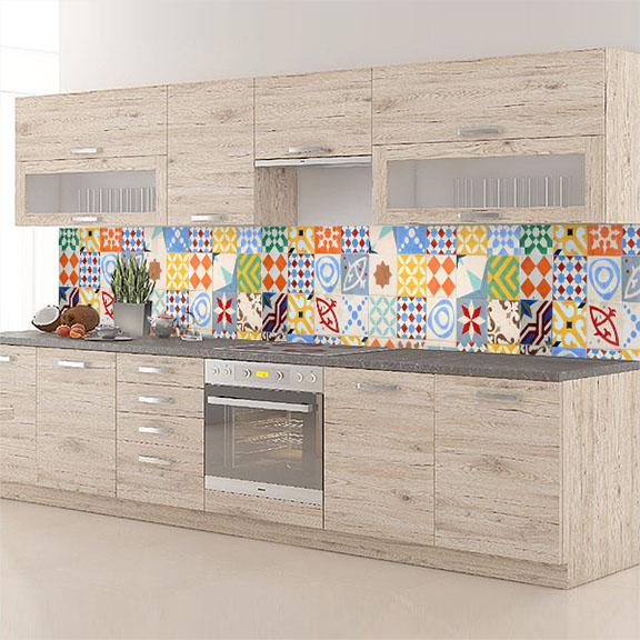 carreaux de ciments jaune orange