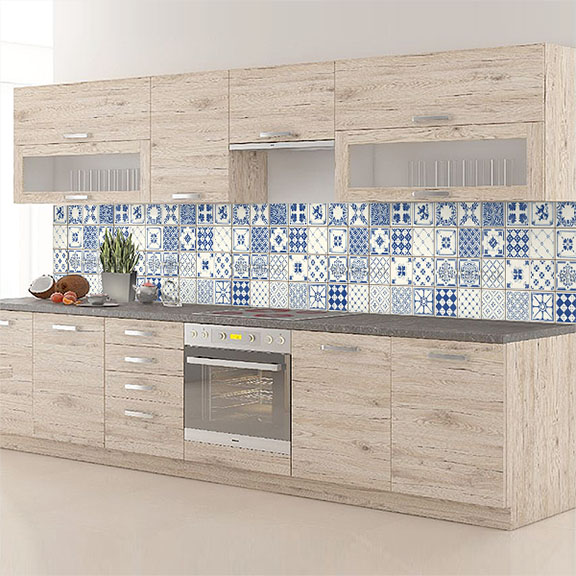 carreaux de ciments blanc  et bleu  A