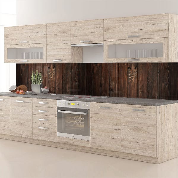 crédence planches sombres verticales