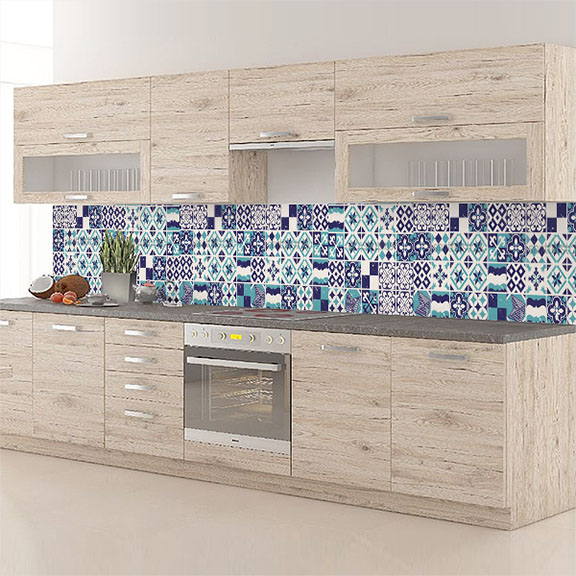 carreaux de ciments bleu foncé turquoise