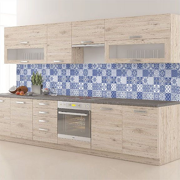 carreaux de ciments blanc  et bleu  B