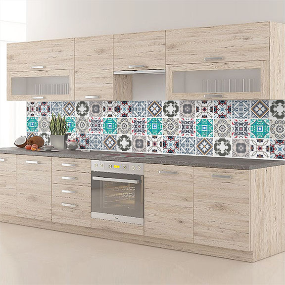 carreaux de ciments bleu vert gris