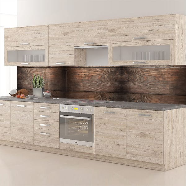 crédence grosses planches sombres