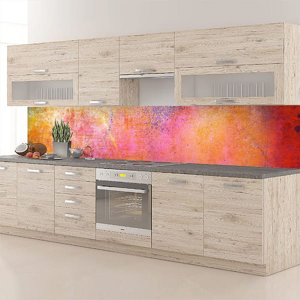 crédence peinture multicolore