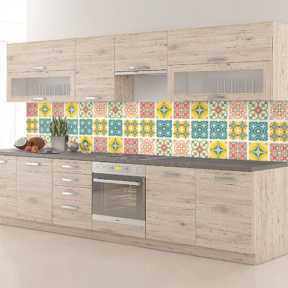 carreaux de ciments vert jaune