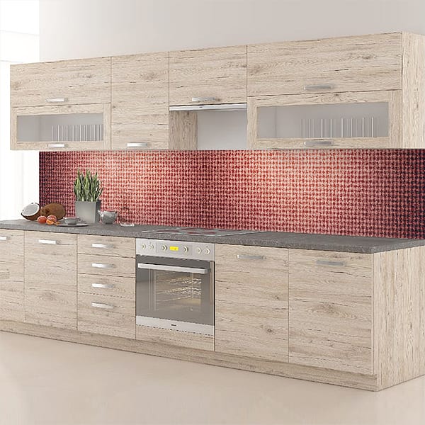 crédence tissu maille rouge & blanche