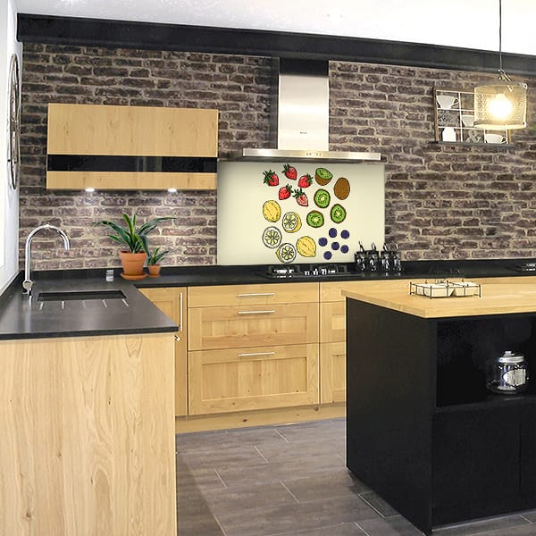 fond de hotte dessin fraises kiwis et citrons