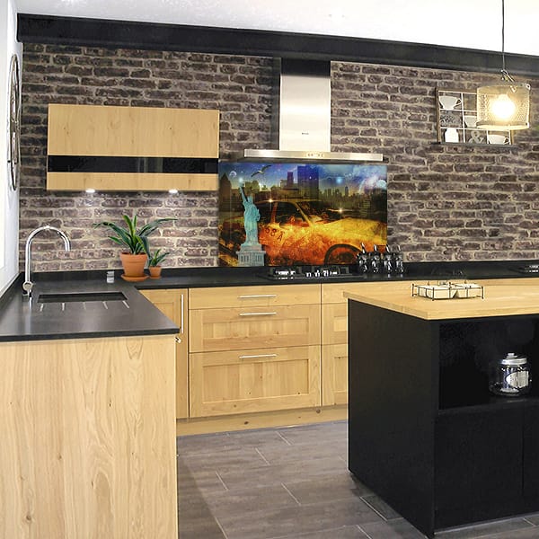 crédence montage New-York fond hotte