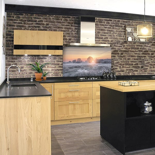 crédence paysage givré fond hotte