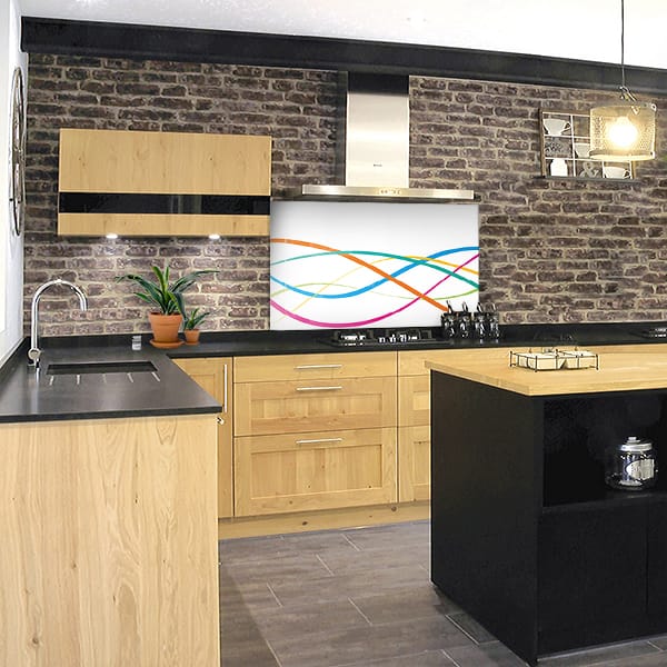 crédence abstrait fond de hotte traits