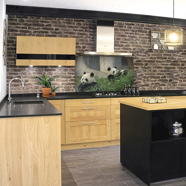 crédence pandas fond hotte