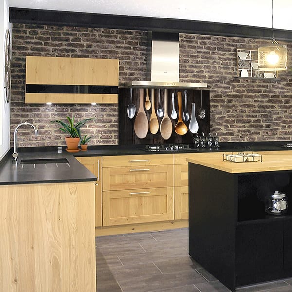 crédence aliment fond de hotte cuillères