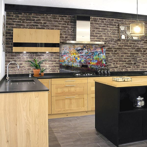 crédence mur graffiti hotte