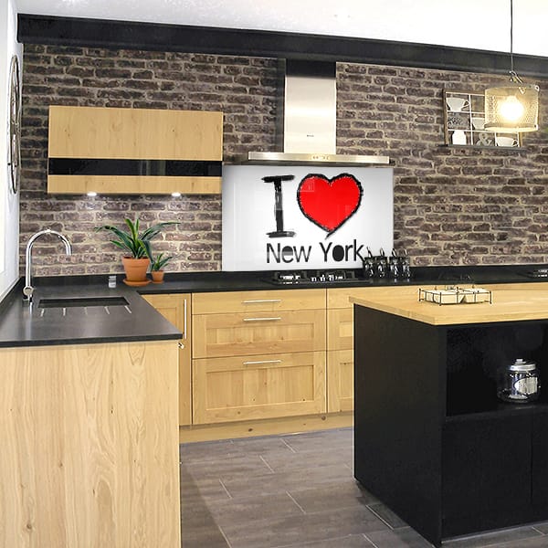 crédence I love New-York fond hotte