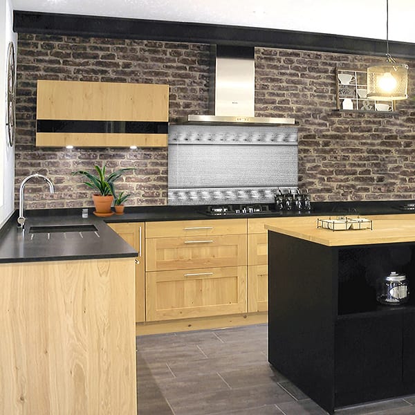 crédence couture grise hotte