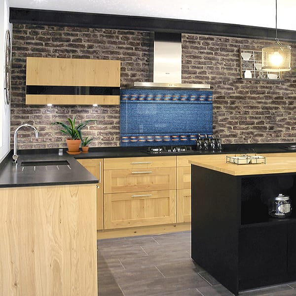 crédence couture bleu hotte