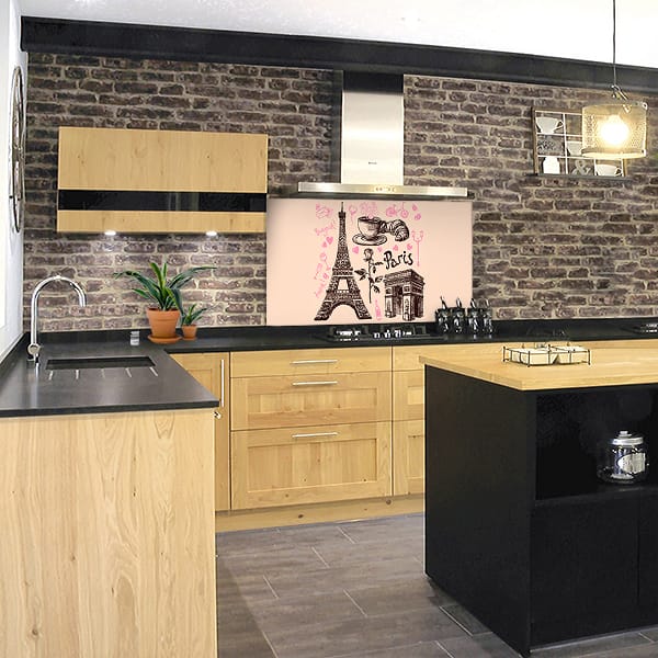 crédence illustration Paris fond hotte