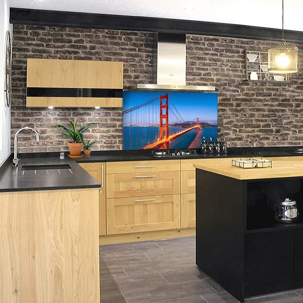 crédence Golden Gate fond hotte