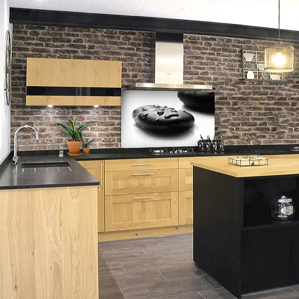 crédence galet zen fond hotte