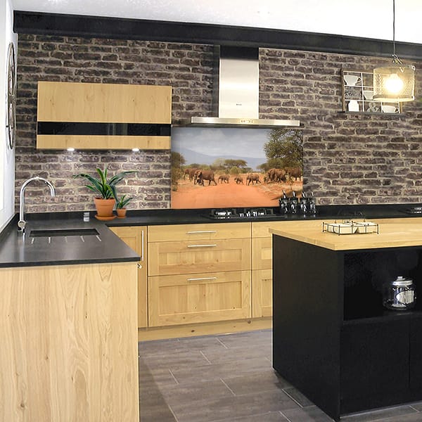 crédence éléphants fond hotte