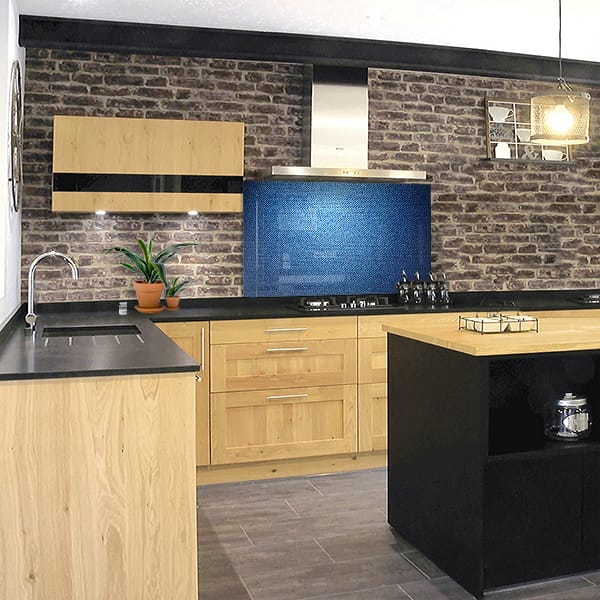 fond de hotte tissu jean bleu clair