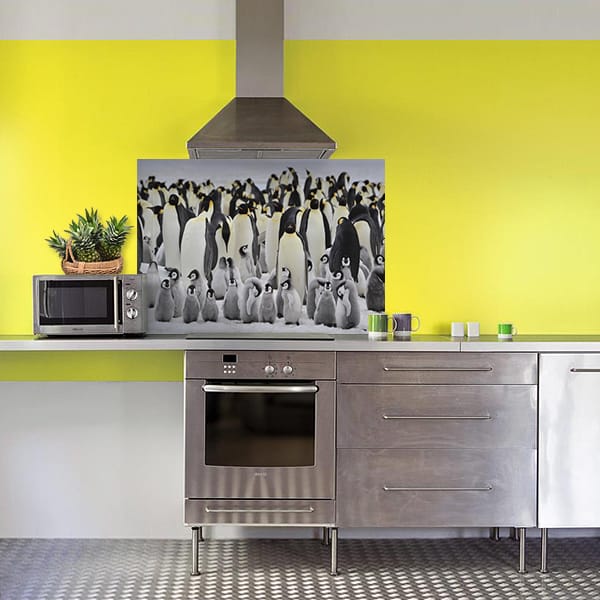 crédence colonie pingouins fond hotte