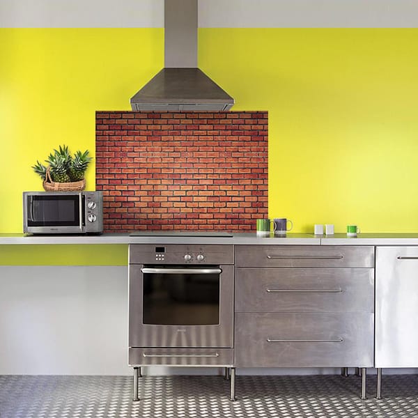 crédence vielles grosses briques hotte