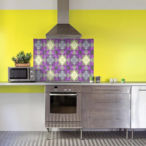 fond de hotte mosaique petite violette