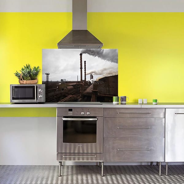 crédence graffiti  lettre multicolores hotte