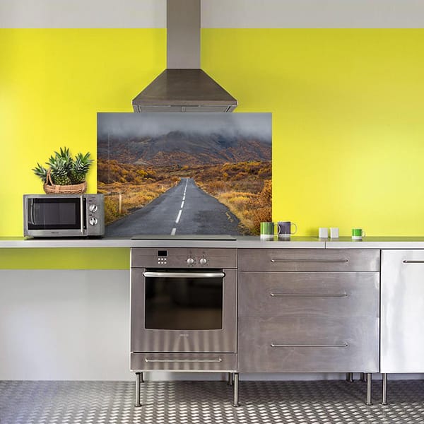 crédence route montagne fond hotte