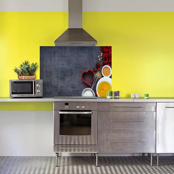 crédence aliment fond de hotte coeur