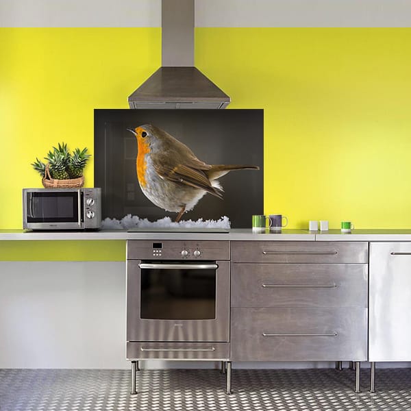 crédence rouge gorge fond hotte