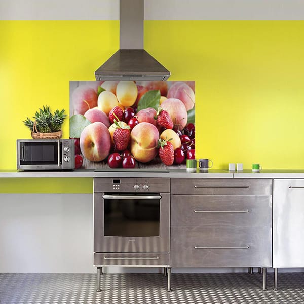 fond de hotte pêches fraises & cerises